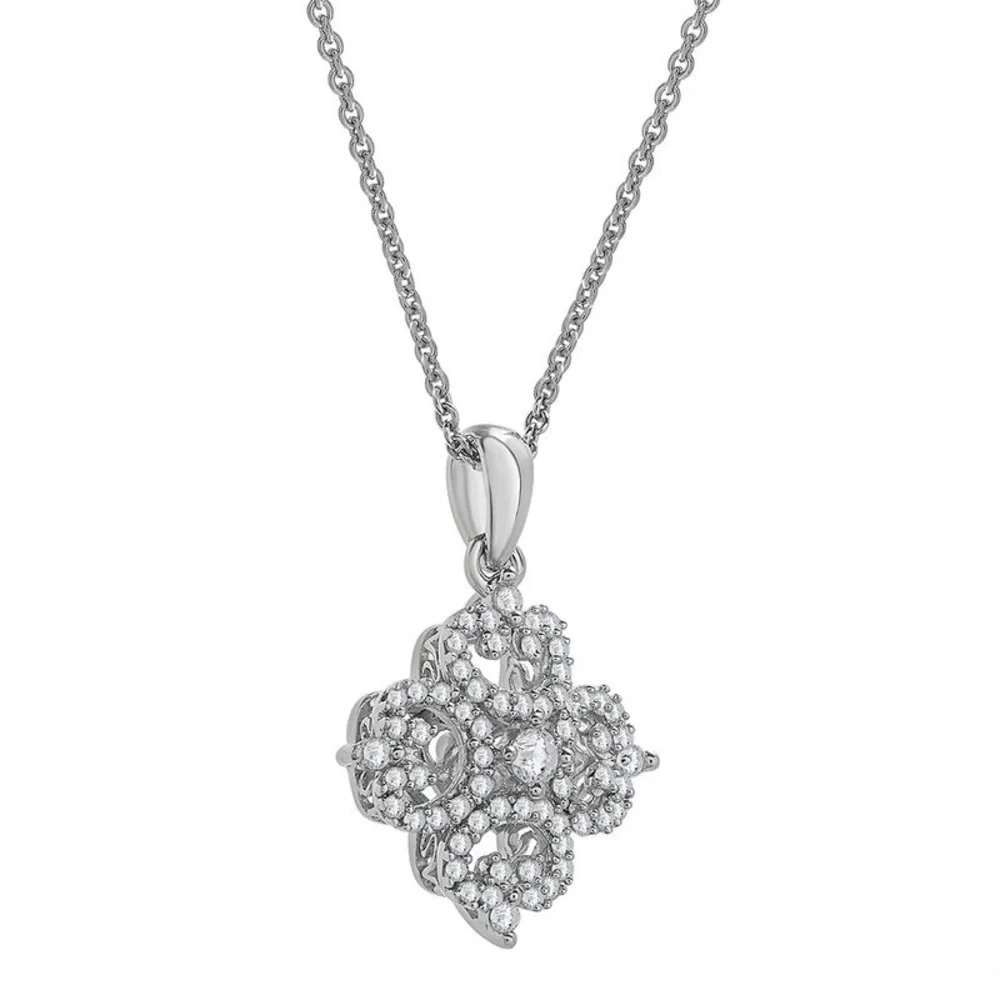 Sterling Silver Diamond Pendant Necklace (1/3 ct. tw.) - Picture 6 of 16